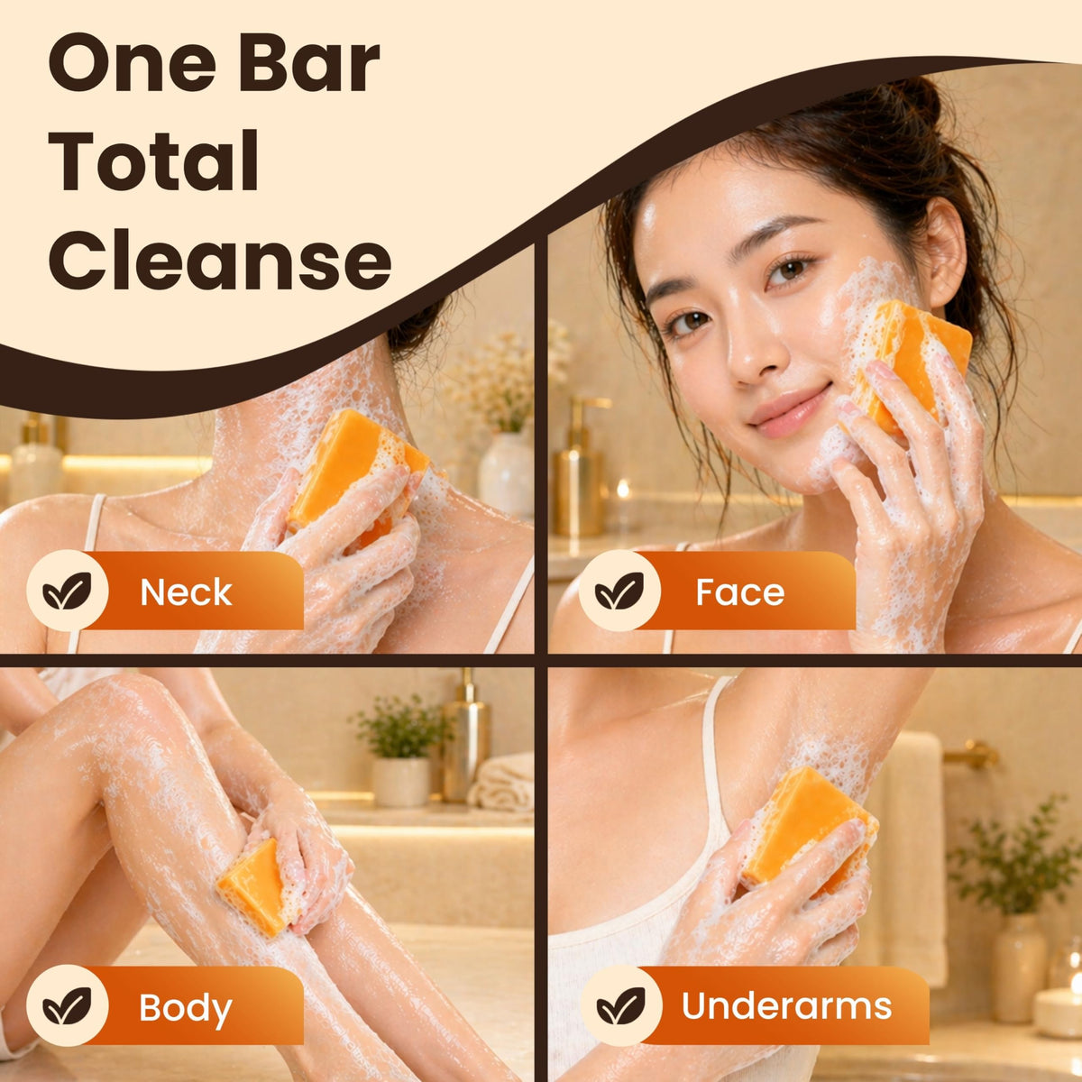 Dr. Turmeric soft, moisturized-looking skin after use.