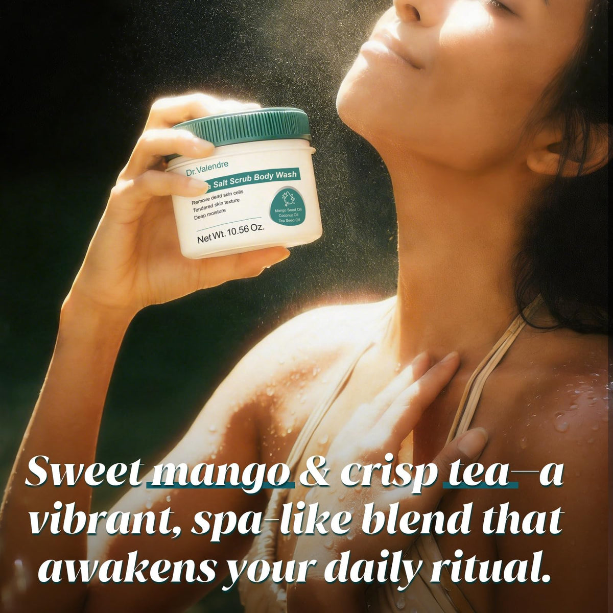 Dr. Valendre Sea Salt ingredients include coconut, mango seed, and tea seed oils.
