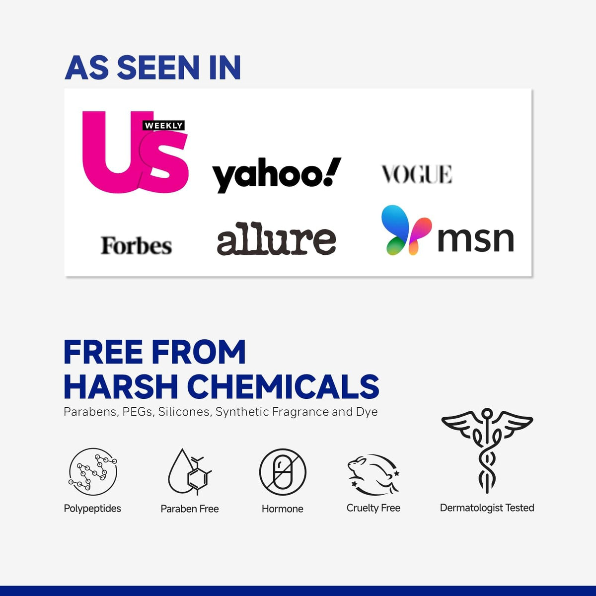 Dr Vincent Peptide Under Eye Patches media coverage logos Vogue Allure Forbes