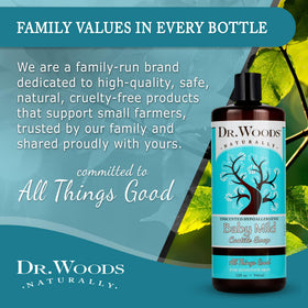 Dr. Woods 32 oz two-pack shows a family-friendly cleansing solution.