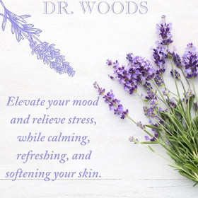 Dr. Woods Coconut Olive Oil base highlighted for gentle cleansing.