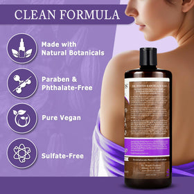 Versatile Dr. Woods cleanser shown for face, hands, and body in daily use.