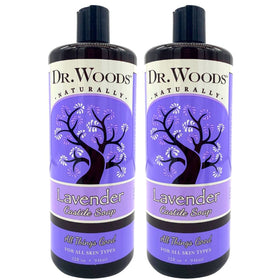 Dr. Woods Lavender Castile Soap bottle for deep cleansing and refreshing scent.