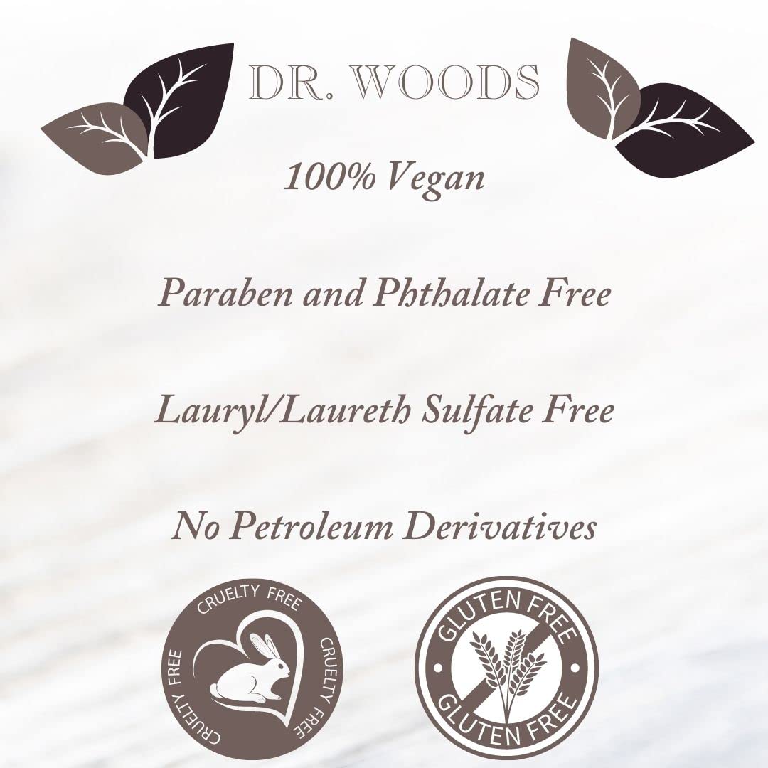 Dr. Woods Peppermint Castile Soap face cleanse suitable for all skin types.