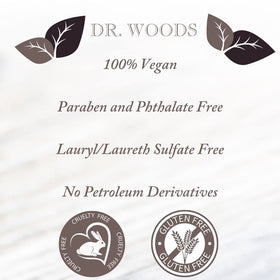 Dr. Woods Peppermint Castile Soap face cleanse suitable for all skin types.