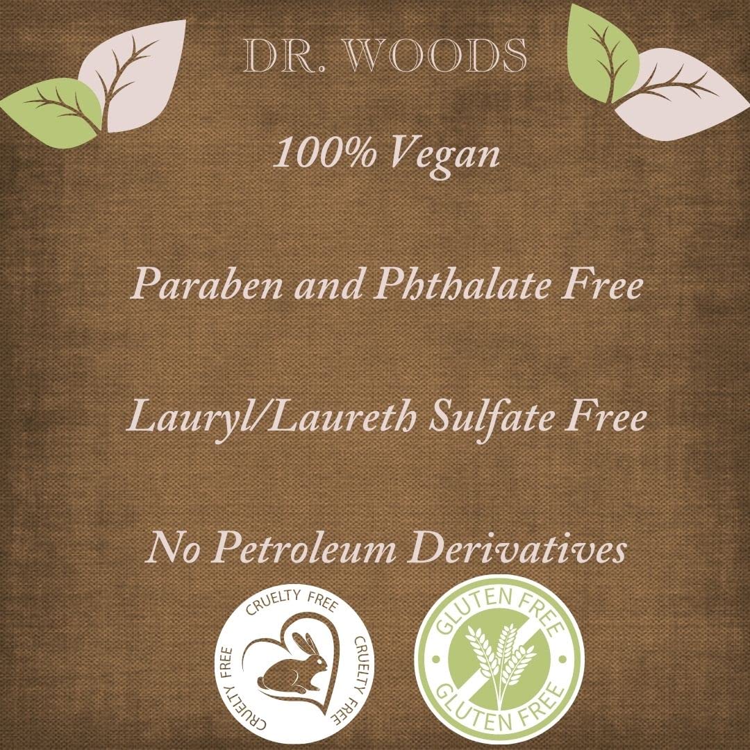 Dr. Woods vegan cruelty-free label on Castile Soap for eco-conscious routines