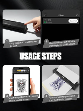 Dragonhawk A4 thermal printer compatible with iOS, Android, and Windows devices.