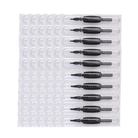 Dragonhawk clear tube tip showing ink and needles for easy visibility.