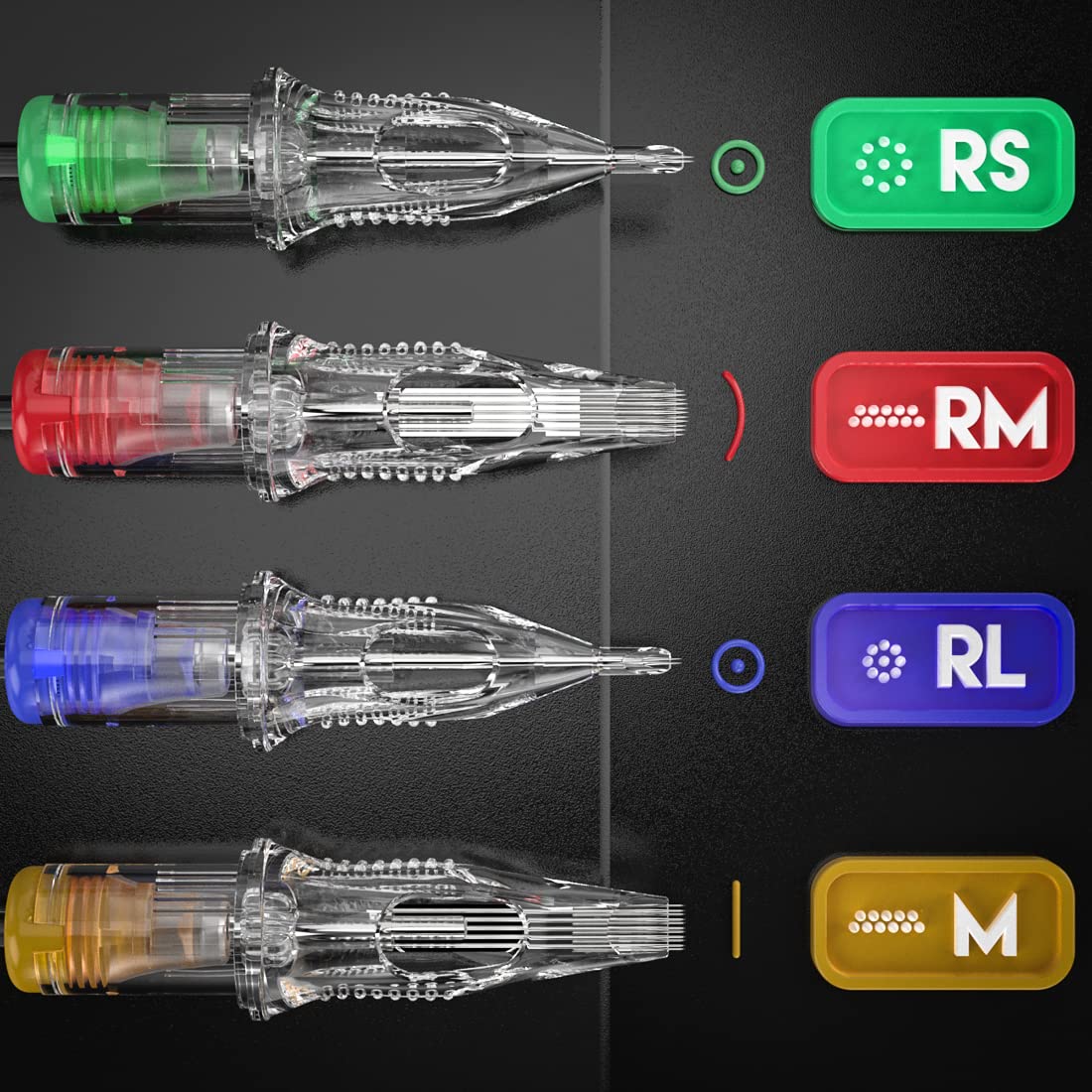 Dragonhawk Extreme 9RL needle suitable for large fills and color work.