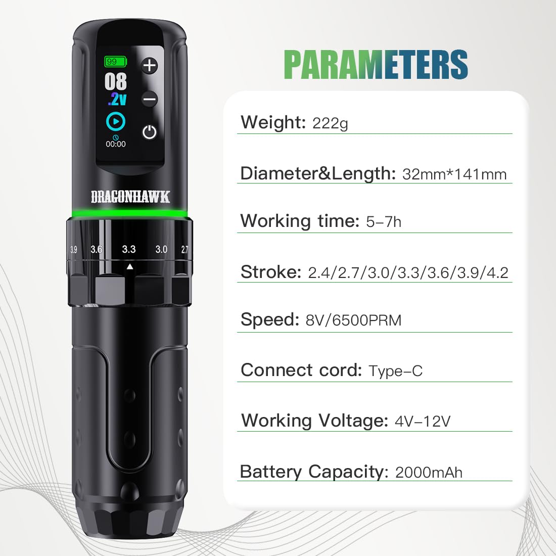 Dragonhawk L3 rotary pen motor powers precise strokes with smooth operation
