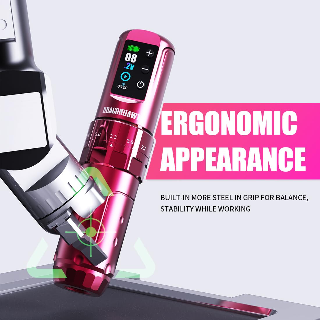 Dragonhawk L3 offers seven stroke options for versatile tattoo styles.