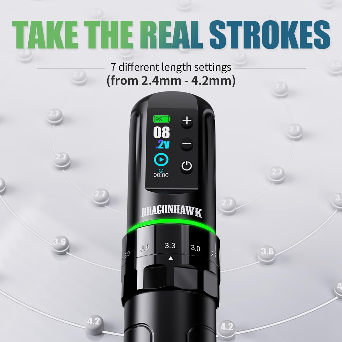 Dragonhawk L3 smart display shows battery and settings at a glance for easy adjustments