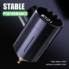 Dragonhawk tattoo battery side-ports showing versatile RCA and rotary compatibility.