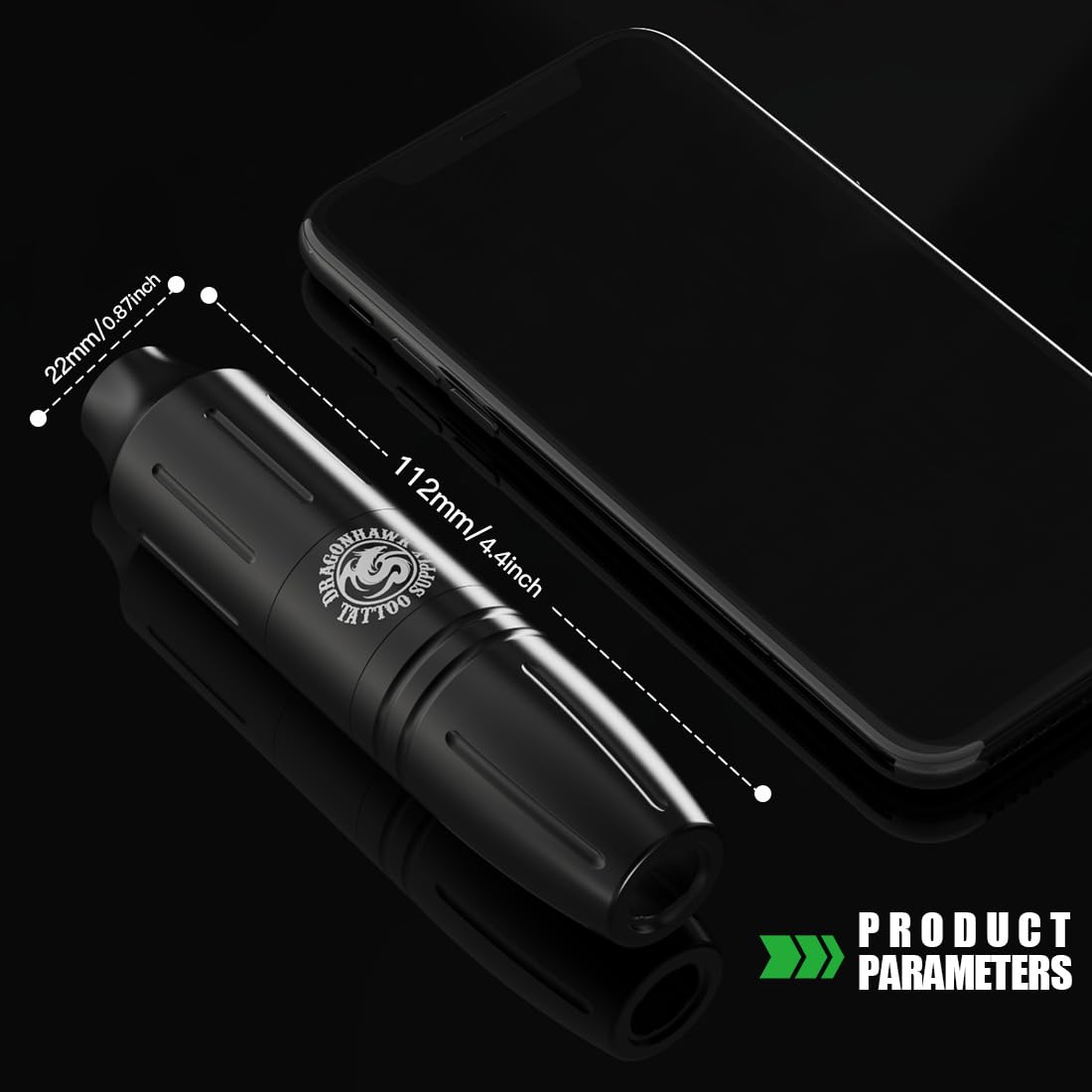 Dragonhawk grip cover ensures secure handling during sessions.