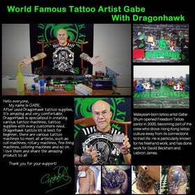 Dragonhawk tattoo kit in use demonstrating beginner-friendly setup