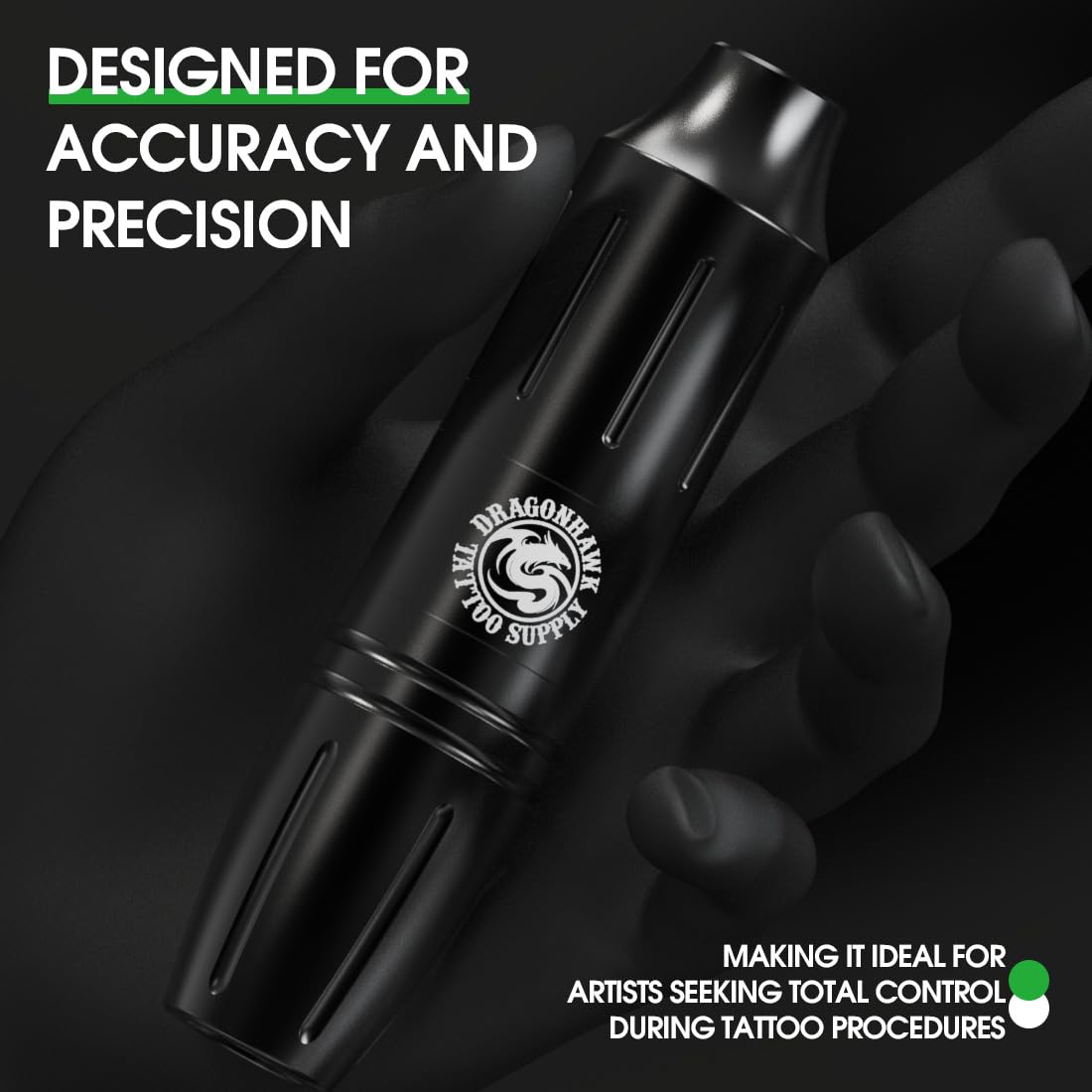 Dragonhawk needle pack with 20 cartridges enables precise lines and shading.