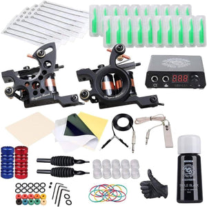 Dragonhawk Traditional Pro Kit dual machines for clean lining and shading.