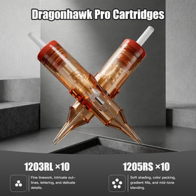Dragonhawk wireless tattoo gun kit gloves and transfer papers for clean work.