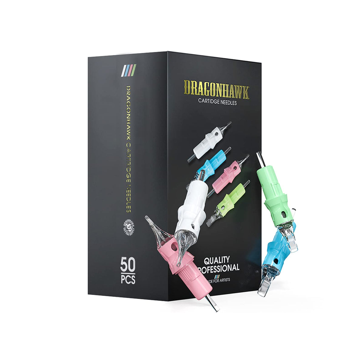 Dragonhawklabs tattoo cartridge 1203RL for precise liner work and smooth ink flow.