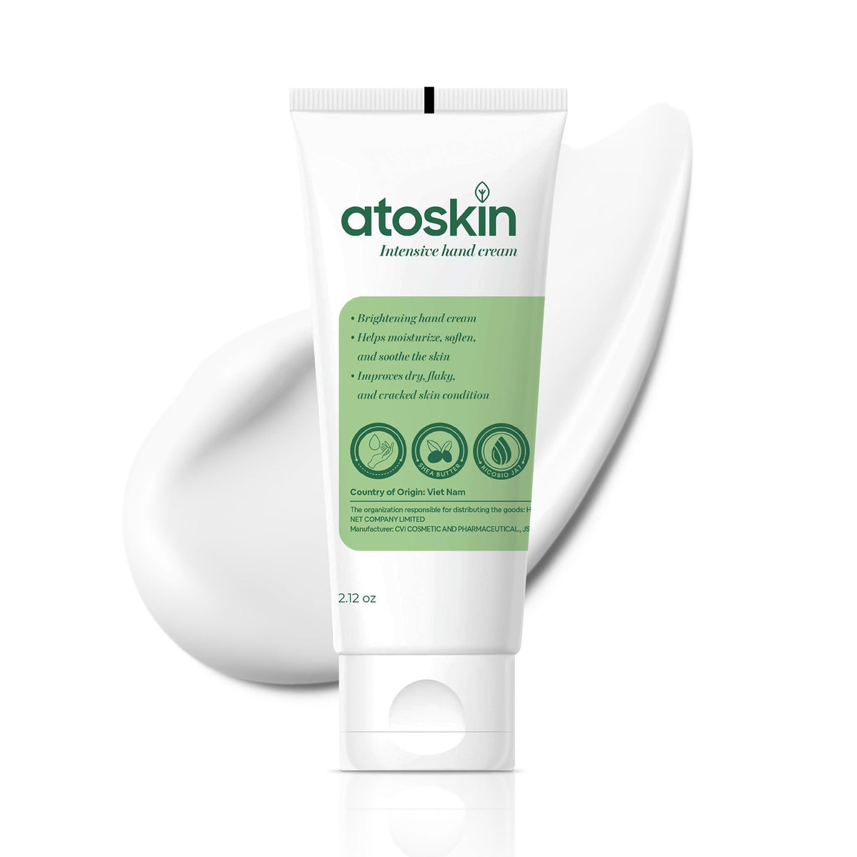 Dratoskin Atoskin Intensive Hand Cream bottle illustrating rich hydration for dry hands.