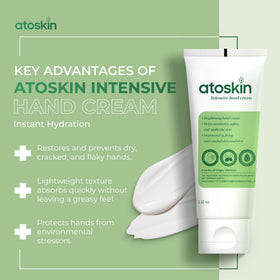 Packaging detail of Dratoskin Intensive Hand Cream communicates non-corticoid care.