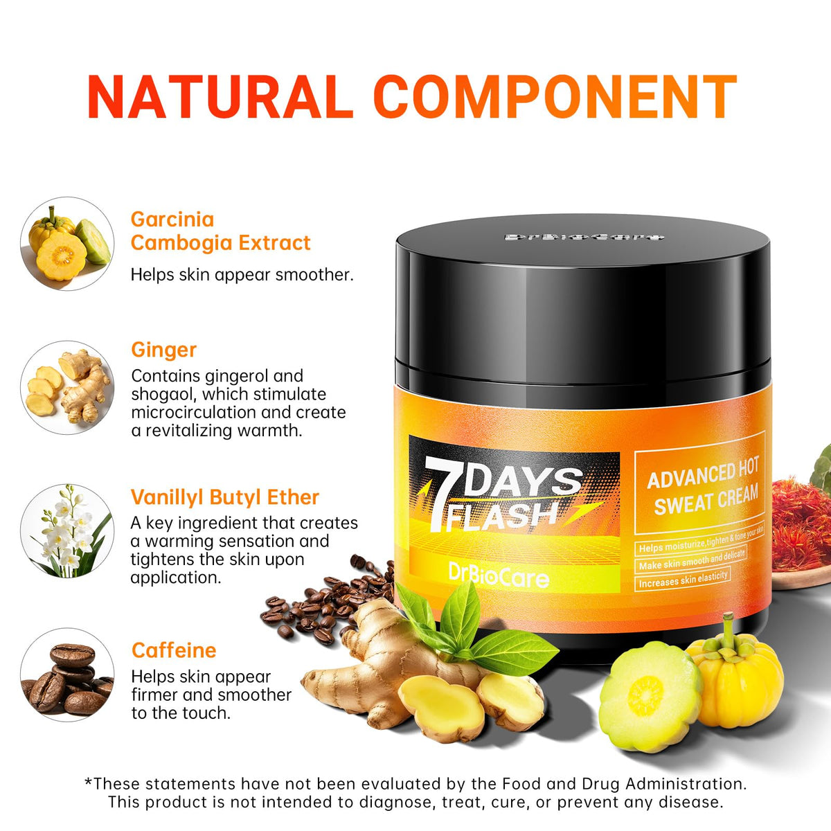 Applying DrBioCare Hot Sweat Cream on legs to improve skin texture.