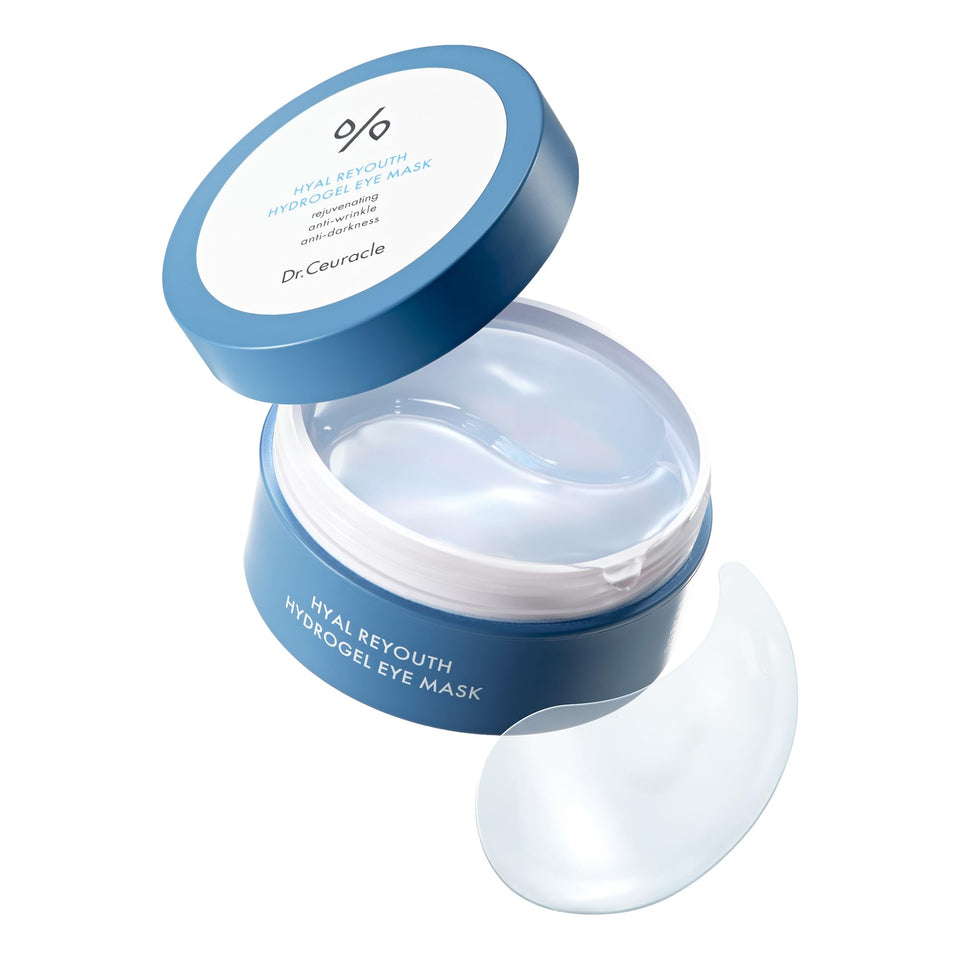 Dr.Ceuracle Hyal Reyouth eye mask patch pack front showing hydrogel patches for hydration