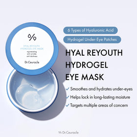 Dr.Ceuracle Hyal Reyouth patches applied to under-eye area