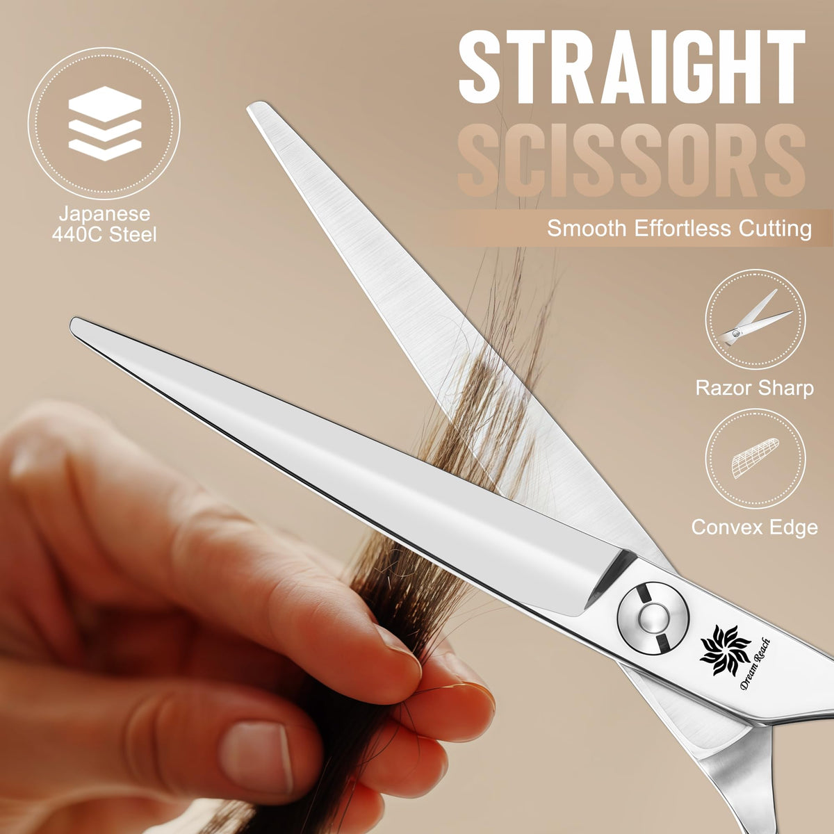 Dream Reach 440C stainless steel construction ensures durability and lasting sharpness.
