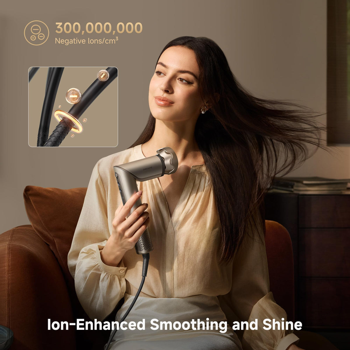 Dreame Dazzle in action demonstrates rapid drying with powerful airflow.