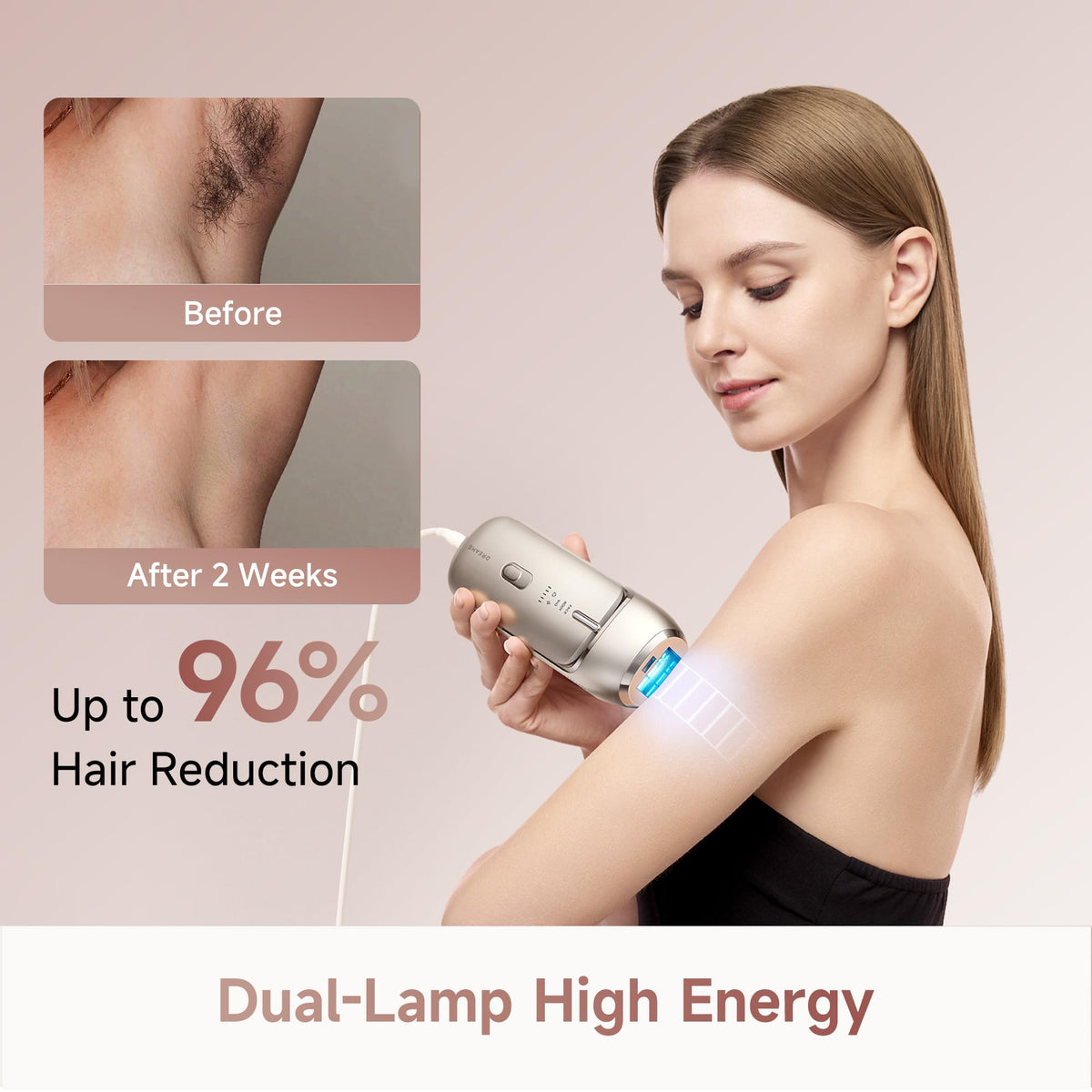 DREAME Nova IPL with 27J high-energy output for deeper follicle reach.