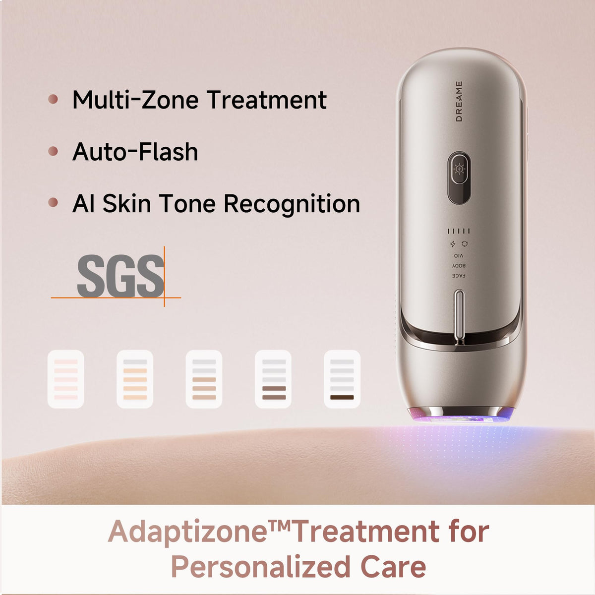 DREAME Nova IPL dual-lamp system delivering stable light energy.