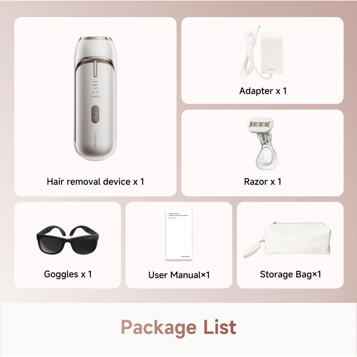 DREAME Nova IPL rose-gold design for stylish home care.