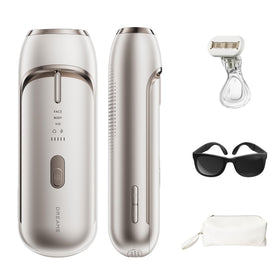DREAME Nova IPL device performing Adaptizone skin analysis for precise targeting.