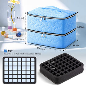 DreamGenius Nail Polish Organizer Case light blue finish adds stylish storage.
