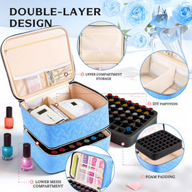 DreamGenius Nail Polish Organizer Case soft sponge protection reduces movement and bumps.
