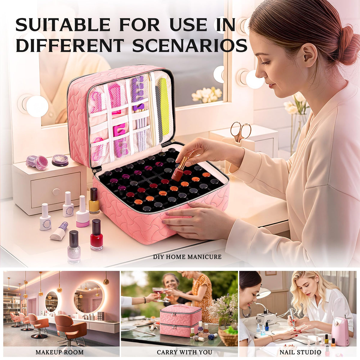 DreamGenius partition grids organize nail art tools and accessories