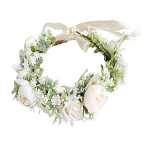 DreamLily maternity flower crown ivory peony for woodland photoshoots
