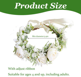 DreamLily wedding flower crown ivory peony for brides and bridesmaids