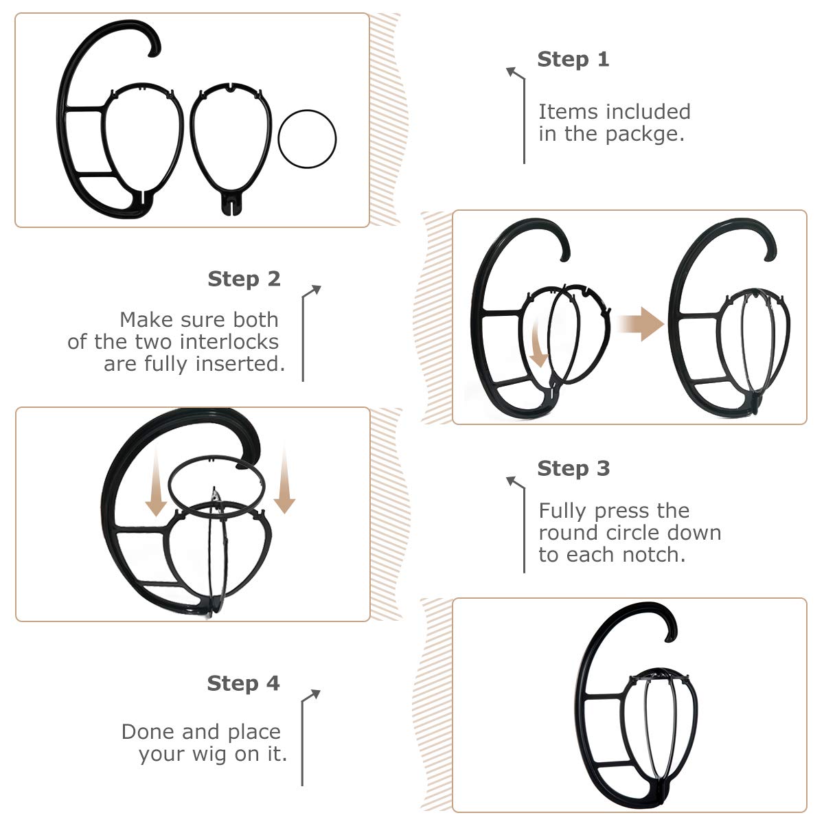 Dreamlover wig hanger is travel-friendly for trips.