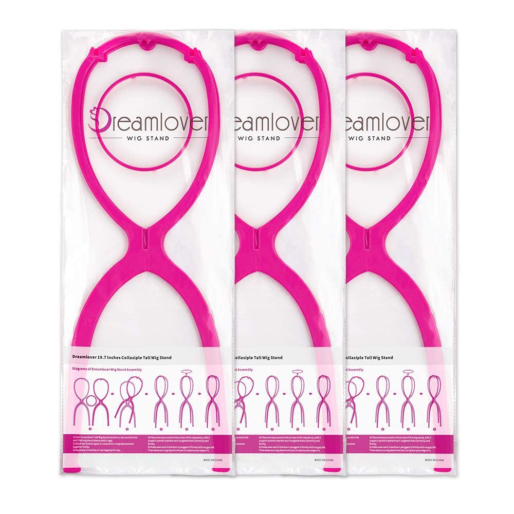 Dreamlover wig holder multi-pack hot pink keeps wigs organized and ready to dry