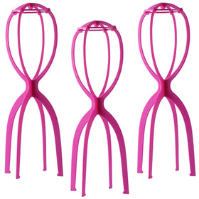 Dreamlover wig holder tall stand in hot pink keeps long wigs neatly elevated