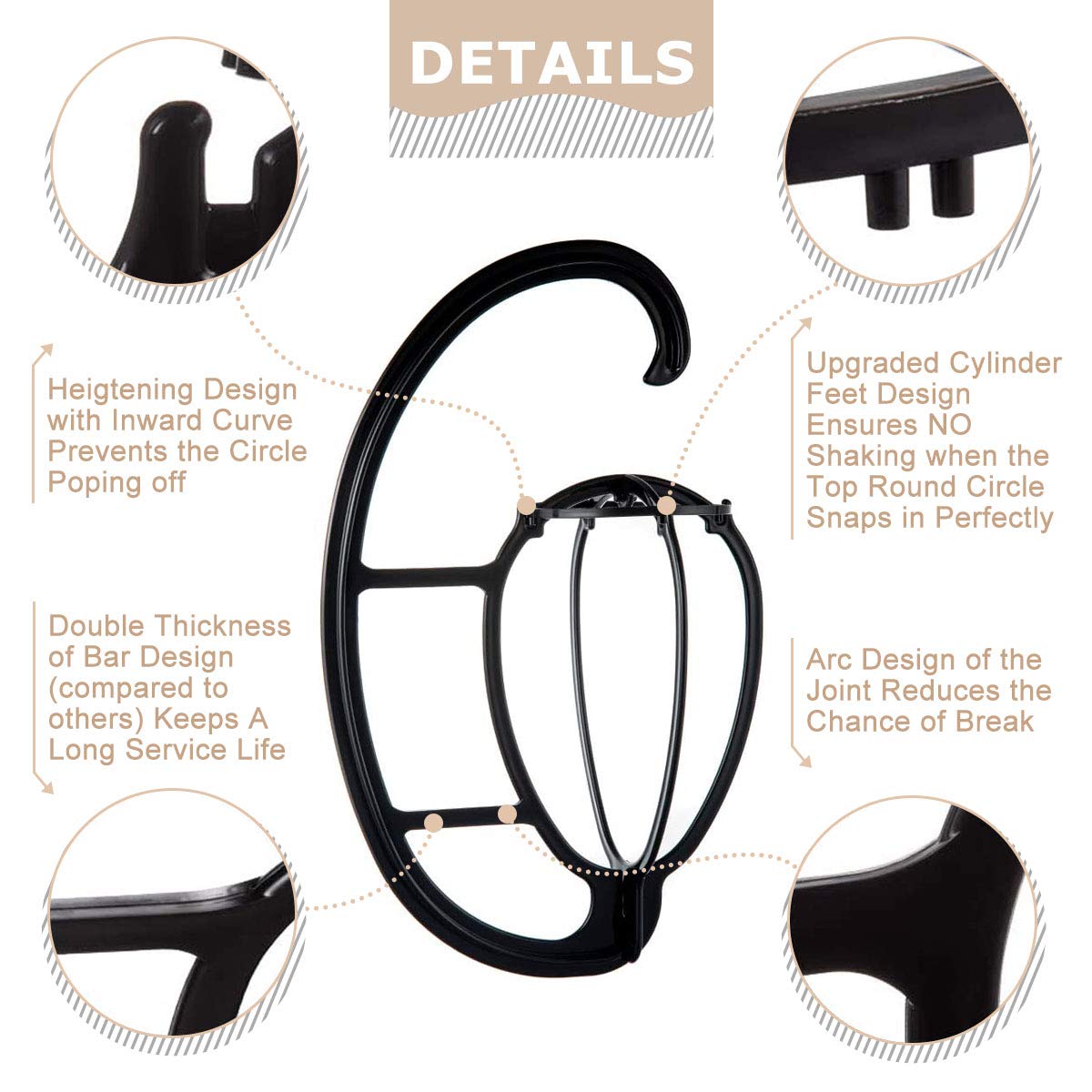 Dreamlover wig stand showcases space-saving design in a closet.