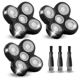 DREBIG 3-pack shaver blades compatible with Freedom Head Shaver for a smooth, skin-friendly shave