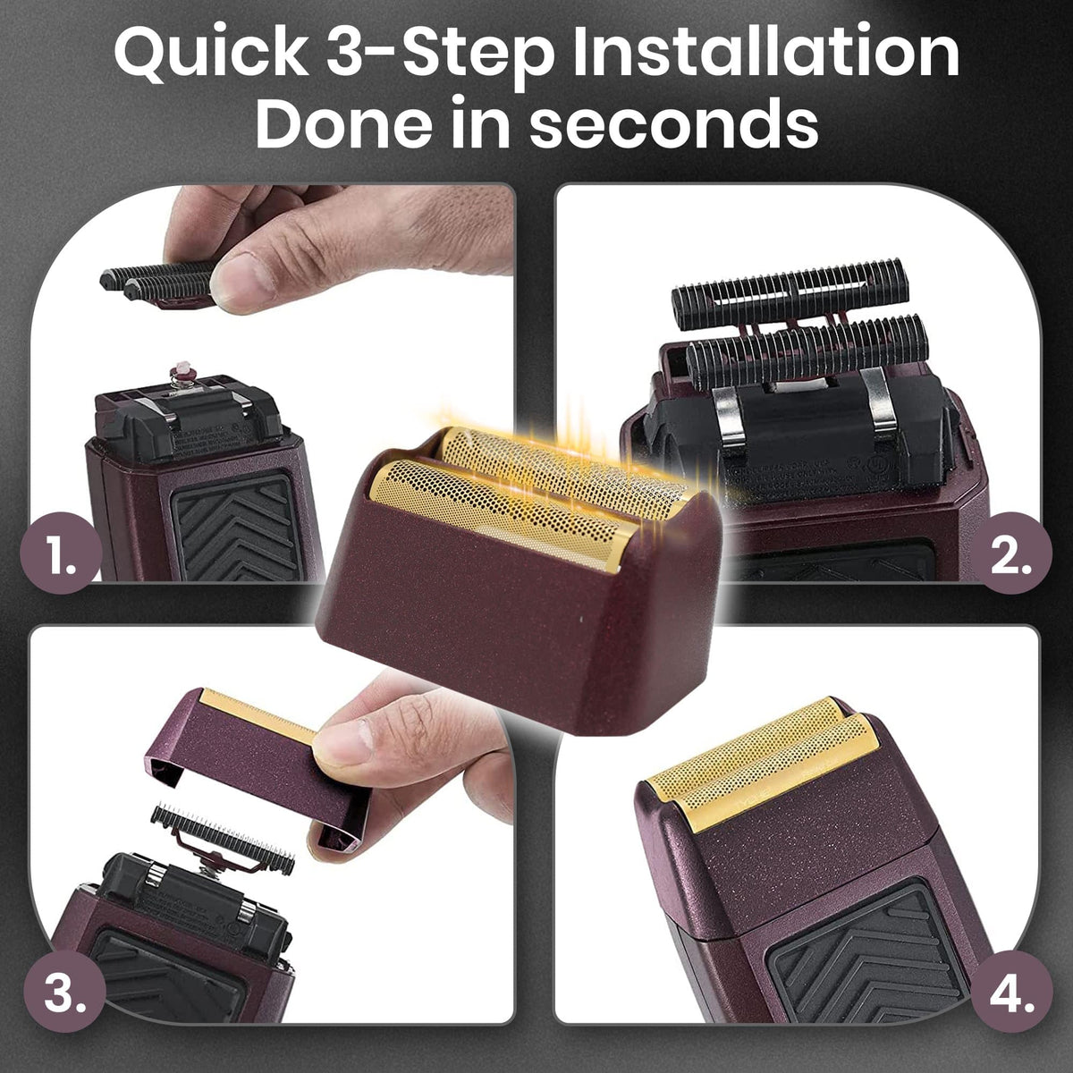 DREBIG Wahl foil head maintenance graphic highlights easy cleaning