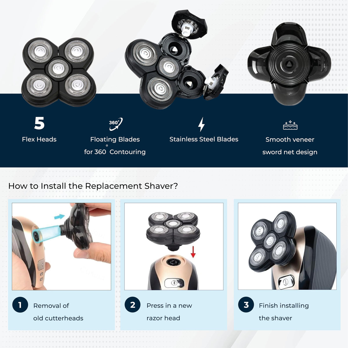 DREBIG shaver blades suited for wet and dry shaving experiences