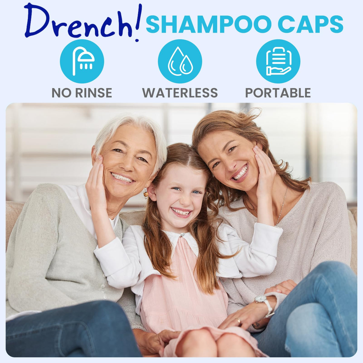 Drench no-water cap packaging ready for storage and travel