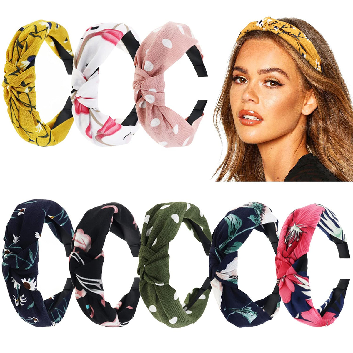 DRESHOW durable headbands with elastic wrap for easy wear.