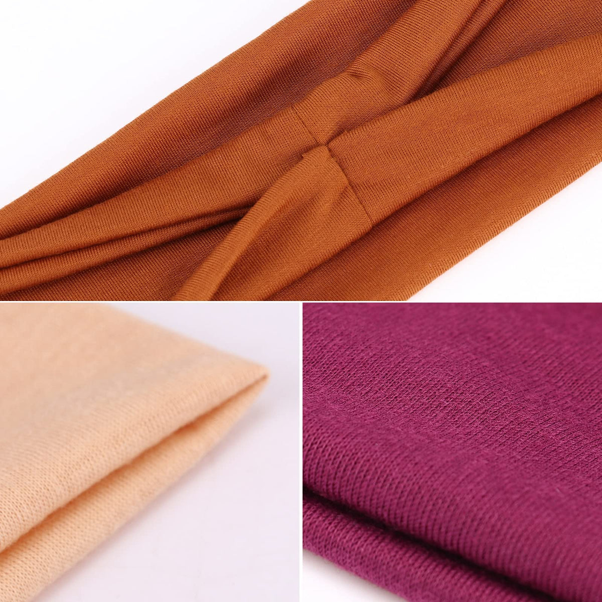 Close-up of DRESHOW headband fabric showing soft stretch and comfort.