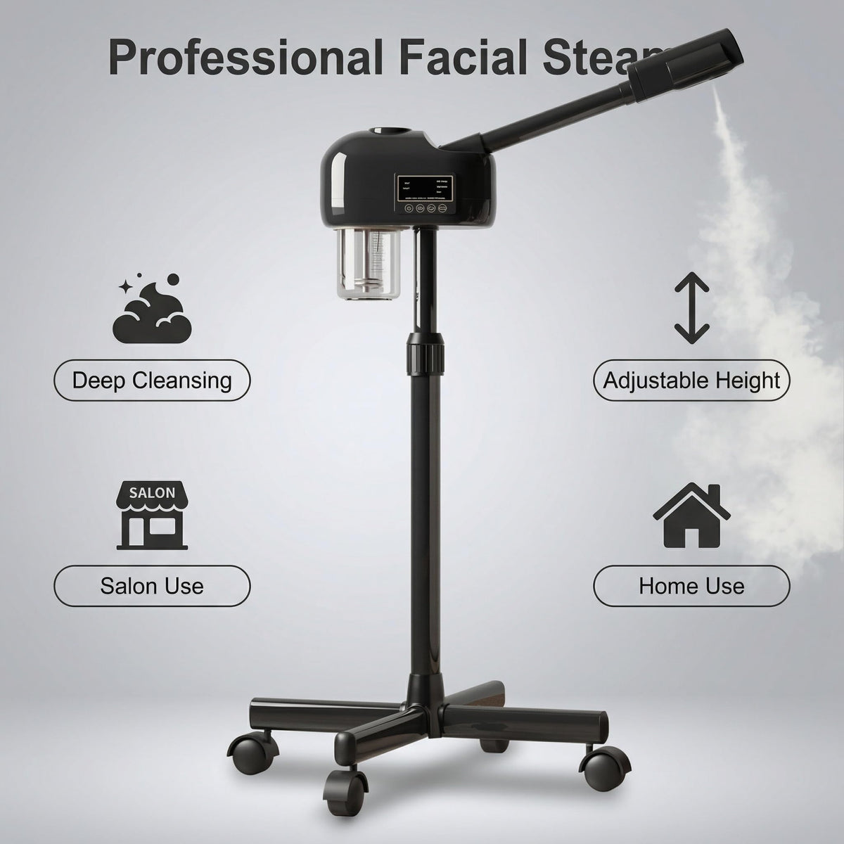 Dress Vous nano ionic steam highlights ultra fine vapor for deeper pore hydration.